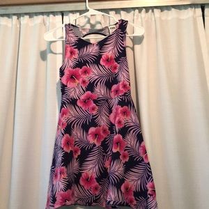 Short pink flower dress